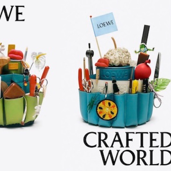 NWT Loewe Limited Edition Crafted World Exhibition Canvas Tote Bag Blue Prints - Picture 13 of 14